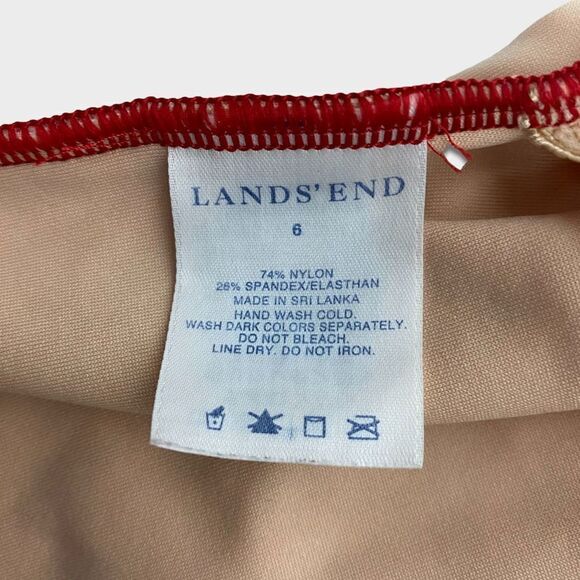 Land's End Women's Red & White One Piece Bathing Suit size 6 - Picture 5 of 8